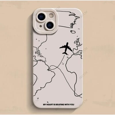 Reisgeïnspireerd Vliegtuig Route Ontwerp Telefoonhoesje Voor iPhone 16 15 14 13 12 11 Pro Max Mini 8 7 Plus X XR XS Zachte Siliconen Hoesjes iPhone 16 Plus