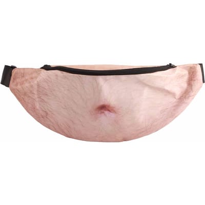 Buik Heuptas PU Leer 3D Print Dadbod Buik Vuilafstotend Waterdicht Verstelbaar Grappige Heuptas white