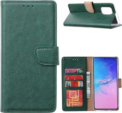 LuxeBass Hoesje geschikt voor Samsung Galaxy S10 Lite 2020 - Bookcase Groen - portemonee hoesje - telefoonhoes - gsm hoes - telefoonhoesjes
