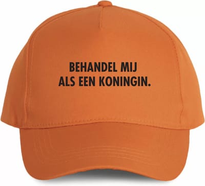Oranje cap - Behandel mij als een koningin - soBAD. - Oranje - Zon - Koningsdag - Unisex - One size