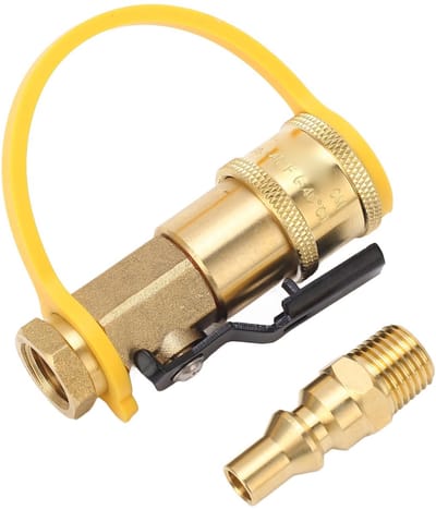 JHUBERS - RV Propaan Afsluitklep - Gas Snelkoppeling - Eenvoudige luchtstroomregeling - 1/4 Inch - Betrouwbare materialen - Ideaal voor campingkach...
