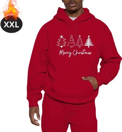Bovista Kersttrui - Heren - Foute Kersttrui - Christmas Sweater - Kerst Sweater - Kerstboom - Christmas Jumper - Hoodie - Rood - XXL