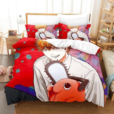 Chainsaw Man Pochita Beddengoed Collectie Enkel Twin Volledig Queen King Size Bed Collectie Volwassen Kind Slaapkamer Dekbedovertrek Collecties Anime Met Beddengoed US Twin 173x218cm