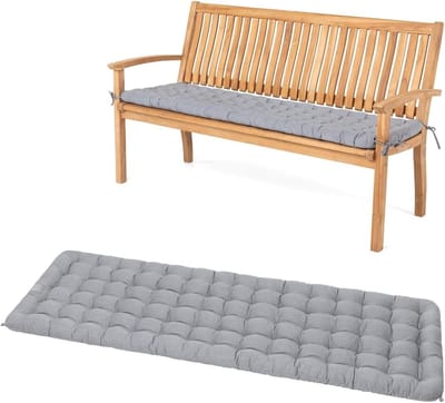 Bankkussen - Zitkussen Bank - Buiten Zitten - Extra Dik - 110x48 cm - Lichtgrijs