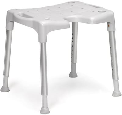 Douchestoe Swift: hoogteverstelbaar 42–57 cm, met arm- en rugleuning grijs