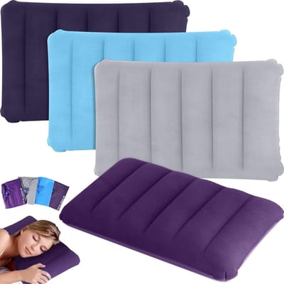 Vouwbaar Campingkussen in 4 Kleuren - Ergonomisch Reiskussen van Zacht PVC voor Auto, Strand en Vakantie, 47 x 30 cm
