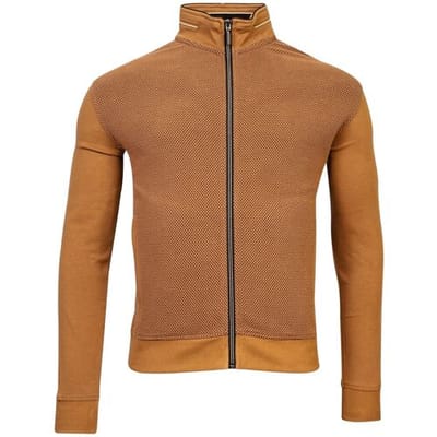Baileys Vest Front Back Two-Tone Jacqaurd Sweat Cardigan Zip Donker Goud / male
