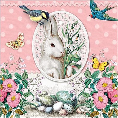 Lunch Servetten White Rabbit Rose - Ambiente - 33x33 cm
