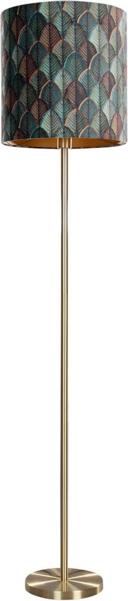 QAZQA simplo shade - Klassieke Vloerlamp | Staande Lamp met kap - 1 lichts - H 189 cm - Messing - Woonkamer | Slaapkamer | Keuken