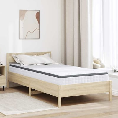 vidaXL - Matras - Medium - zacht - 90 - x - 190 - cm - Wit - en - Grijs