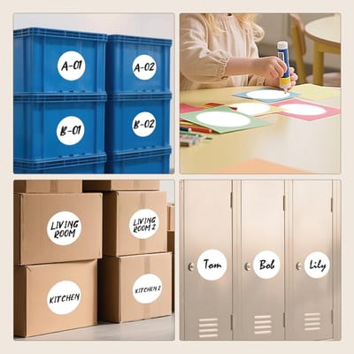 300 Stuks Witte Ronde Stickers 100 mm, Hechtdots voor Kleurcodering, Verhuislabels en Opslaggebruik