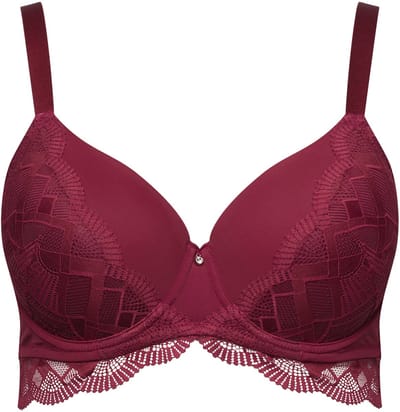 TruYou - Dames - Beugel BH kant zachte cups - Wijnrood - Maat 95B