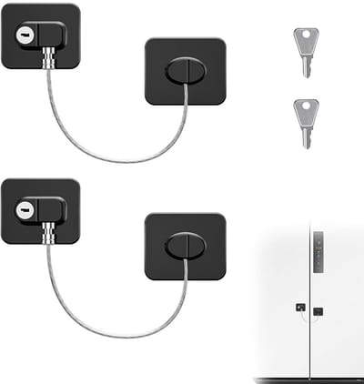 Dailygoods- Koelkastslot - 2 Stuks - Sterk Zelfklevend - Veiligheidsslot voor Kinderen - Zonder Boren - ABS Materiaal - Temperatuurbestendig