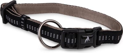Vadigran Soft Grip Halsband - Nylon - Gevoerd - Zwart - S - Breedte: 1 cm - Nekomtrek: 20 - 30 cm (GELIEVE ALVORENS BESTELLEN OPMETEN)