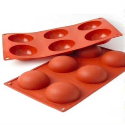 Scoby - Siliconen Mal - Bakvorm - Chocolademal - 6 Halve Bollen - Cakevorm - 7CM Diameter - 1 Mal