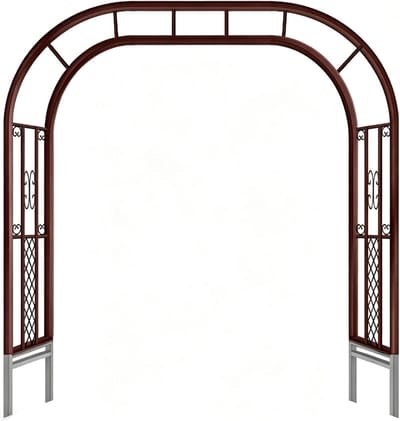 Rozenboog Metaal - Tuinboog Klimrek - Planten Ondersteunen - Robuust Gebouwd - 180cm X 230cm - Bruin