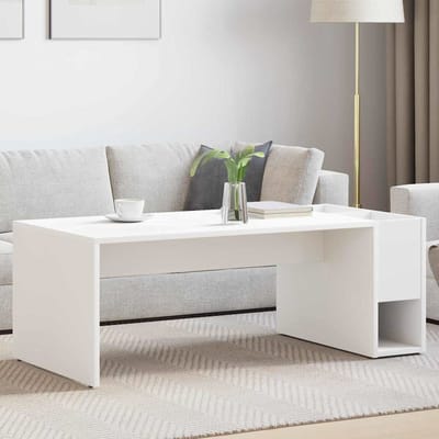 vidaXL - Salontafel - Wit - 101,5 - x - 50 - x - 37 - cm - Bewerkt - hout