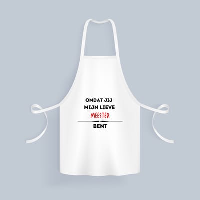 Akyol - omdat jij mijn lieve meester bent Keukenschort - Meester - de liefste meester - verjaardag - cadeautje voor meester - kado - geschenk - 82 bij 71 cm