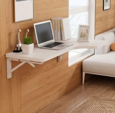 Wandbureau L-vorm 120x70 cm Wit - 120x70 cm - Wit - cm Wit – Opklapbaar Hoekbureau - Medahomestore