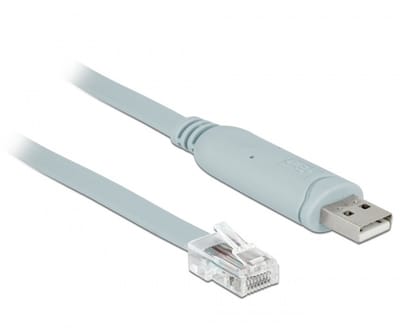 USB-A (m) naar RJ45 (m) seriële RS232 adapter / grijs - 5 meter