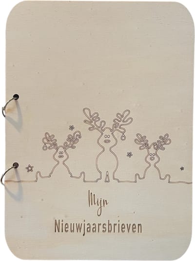 Verzamelmap nieuwjaarsbrieven | HERTJES | A4 | nieuwjaarsbrieven | verzamelen | cadeau | liefste meter | liefste peter