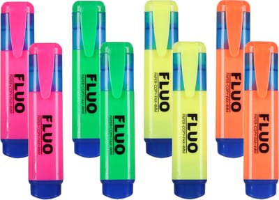 Urban Living Markeerstiften - 8x stuks - fluor kleurenmix - gekleurde highlighters