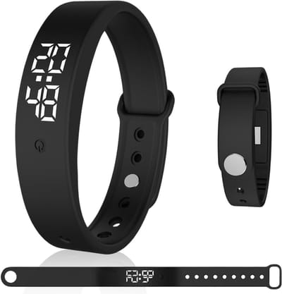 Ynkkvre - Wekker – Trilwekker – Trillingsalarm Armband – Stille Trillingswekker – Slechthorende – Voor Diepe Slapers – Tot 2 programmeerbare alarmen – USB‑C 1 uur opladen – Zachte siliconen band – Waterbestendig ontwerp
