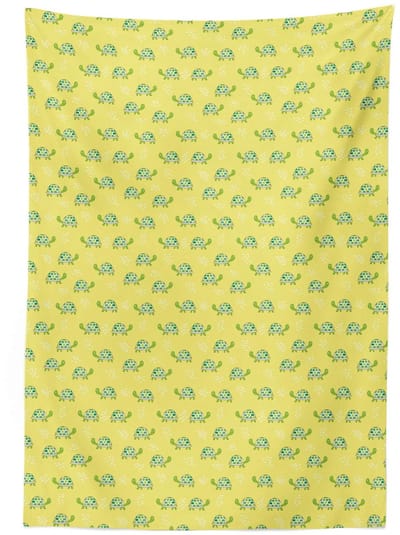 ABAKUHAUS Tafelkleed Schildpad – 140x170 cm – Satijnmix – groen/geel