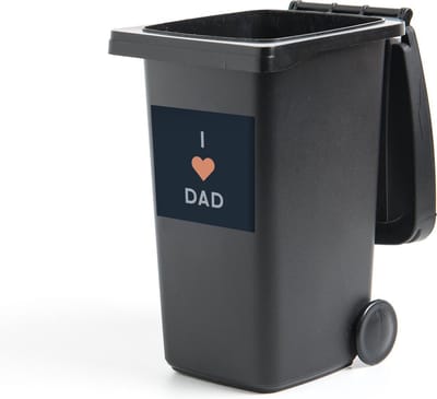 Container sticker Cadeau voor man - Vaderdag - Spreuken - Quotes - I love dad - 40x40 cm - Kliko sticker