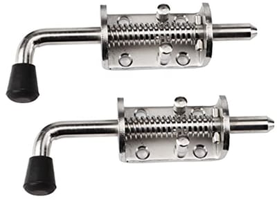 Veerbelaste grendel voor deur, schuurpoort of trailer - 2 stuks Heavy Duty RVS