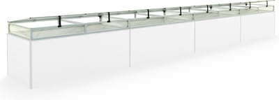 Moestuinbak opzetstuk van aluminium en polycarbonaat Tuinkas plantenbak voor tuin, balkon, met dakvenster kleppen, UV en weerbestendig, 77 x 771 cm