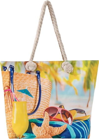 Nivard Grote Ibiza Strandtas XL- Campingtas - Zwemtas - Weekendtas - Schouderband - Geel