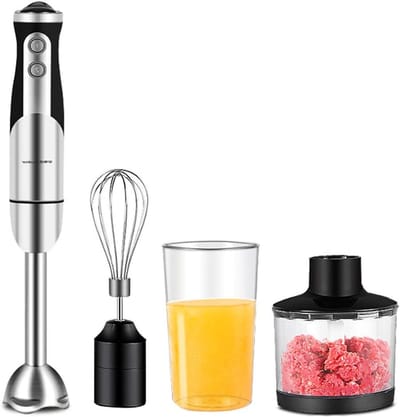 Staafmixer Set - Keuken Blender - Maaltijden Bereiden - 6 Delige Accessoires - 600 ml Container - Zwart