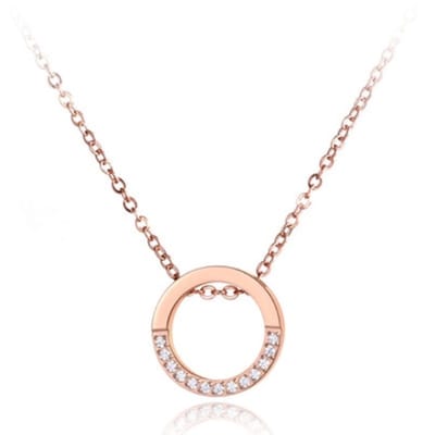 Dames ketting Edelstaal Cilla Jewels Rose Zircon Circle