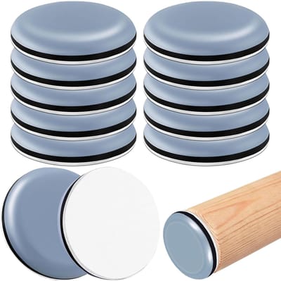 Teflon Glijders - Meubel Glijders - Stil Meubels Verplaatsen - Zelfklevend & Krasbescherming - Rond 50 mm - Blauw