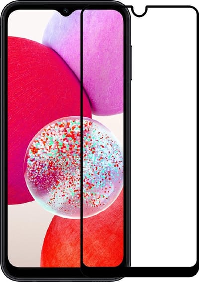 Full Glas screenprotector geschikt voor – Samsung Galaxy A14 4G & 5G – Transparant – Volledige dekking – Premium Glas