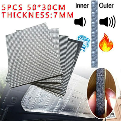 5 Stuks 7mm Auto Brandmuur Deur Motorkap Vloeren Kofferbak Geluidsisolatie Warmtebarrière Mat zwart