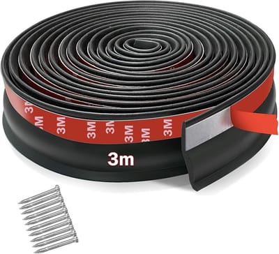 Garage deurafdichting 3 meter - zelfklevende drempelafdichting - universele weerbestendige rubber strips - ShopVlot