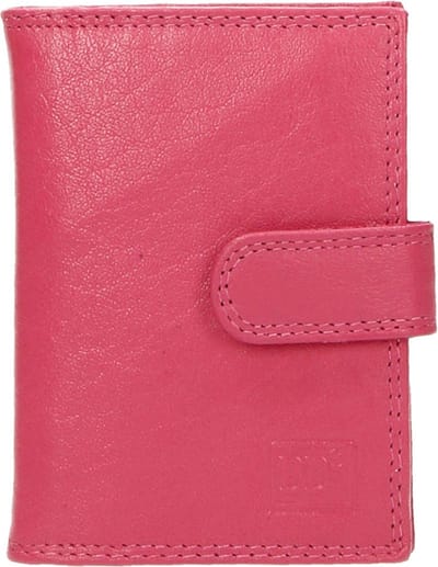 Leren Double D Creditcardhouder - Pasjeshouder - Opbergmapje - Etui voor 22 visitekaartjes en bankpasjes - Pink Roze