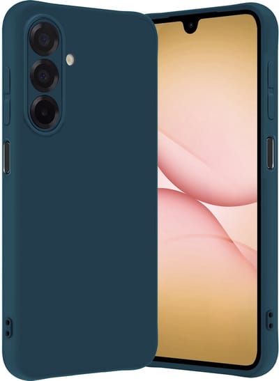 Hoes - Geschikt voor Samsung Galaxy A17 - Sterk & Shockproof - Hoesje Cover - Siliconen Case - Donkerblauw