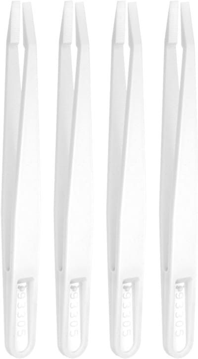 Precisie Pincetten Set - Plastic Tangen - Elektronica Reparatie - Antistatisch Materiaal - 4 stuks 120mm - Wit