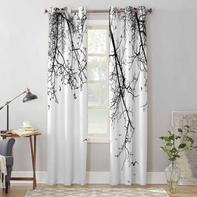 Takken Vogels Dieren Raamgordijnen voor Woonkamer Luxe Slaapkamer Gordijn Keuken Jaloezieën Draperieën Gordijnen 135W x 115H(cm) x1