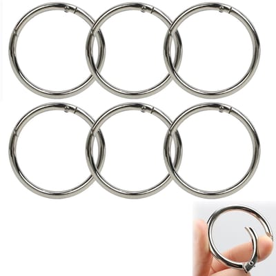 Dailygoods- Karabijnhaak Ronde 60 mm - Sleutelhanger Ring - Zinklegering - Grote Karabijnhaak - DIY Handwerk - Maximaal 1,5 kg Capaciteit