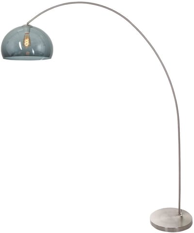Booglamp Solva 3920ST - Modern design met smoke kleurige kunststof bol - Mexlite - Hoogte 185 cm, reikwijdte 165 cm, kantelbaar, metaal en kunststofmateriaal