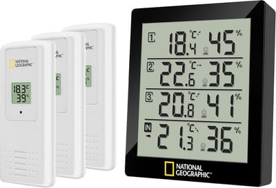 Draadloos Weerstation met 4 Meetpunten voor Binnen en Buiten