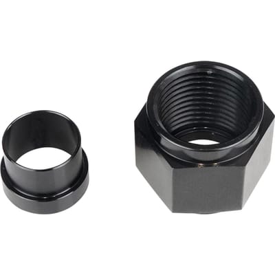 Aluminium Hardline-fitting, 8 AN vrouwelijke buismoer en huls voor aluminium buizen met een buitendiameter van 1/2'', 1 set 10AN