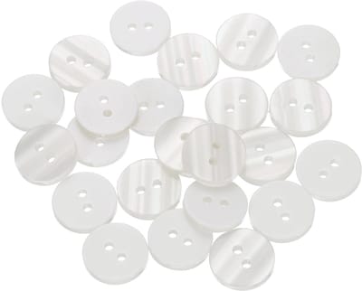 50 stuks natuurlijke parelmoer knopen, 2 gaten 12,5 mm parelmoer knopen voor overhemden, jassen, kostuums, jassen, jeans, rokken, doe-het-zelf naaien, handwerk, wit