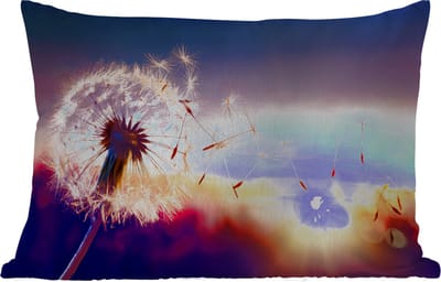 Buitenkussens - Tuin - Paardenbloem - Bloemen - Zonsondergang - Horizon - Nacht - 50x30 cm