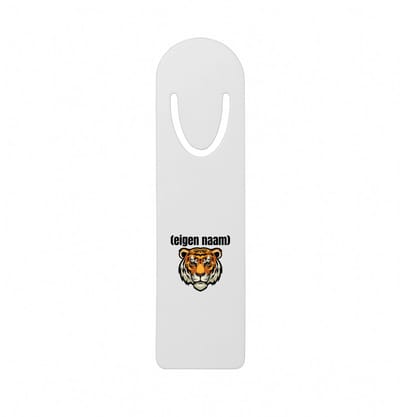 Hacebo® - tijgerkop met eigen naam metalen boekenlegger - Tijger - dieren liefhebber - iemand die houdt van tijgers - verjaardag - cadeau - kado - geschenk Bladwijzer boekenleggers - 12.7 cm x 3.2cm