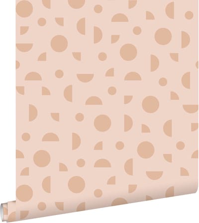 ESTAhome behang grafisch motief terracotta roze - 50 x 900 cm - 139751
